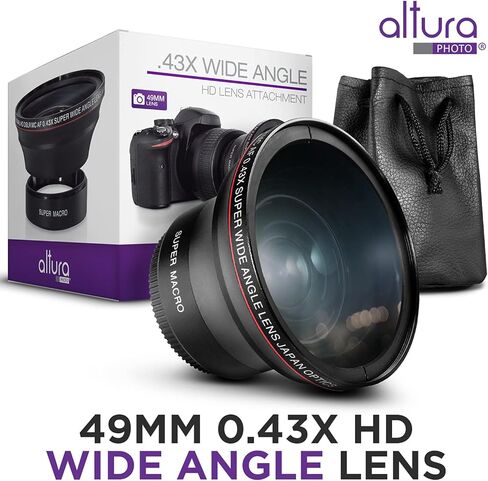 ALTURA PHOTO 55MM 0.43X Professional HD Hide Angle Part مع جزء من كاميرات Nikon مع DX Nikkor 18-55mm f/3.5-5.6g VR و 55 ملم Sony E in Kuwait
