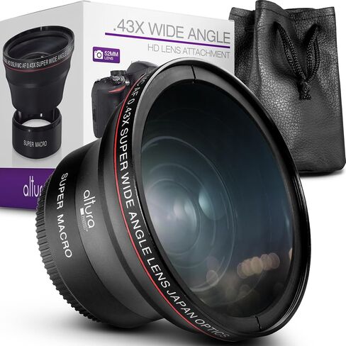 Altura Photo 55MM 0.43x Professional HD Wide Angle Lens w/Macro Portion for Nikon Cameras with DX NIKKOR 18-55mm f/3.5-5.6G VR and 55MM Sony E Lenses in Kuwait