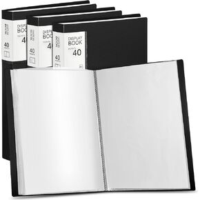 Marspark 4 Pcs Binder with Plastic Sleeves Large 8.5" x 11" Display Presentation Book 40 Pocket 80 Pages Art Portfolio Folder Clear Sheet Protector for Photo Document (Black,Green,Red,Blue) in Kuwait