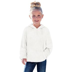 Haloumoning Toddler Girls Fuzzy Fleece Hoodies Baby Kids Warm Pullover Woodshered مع جيوب in Kuwait