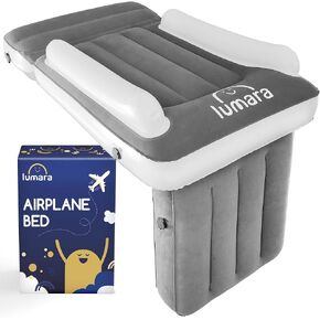 Lumara Toddler Airplane Bed - قاع طائرة قابلة للنفخ للأطفال الصغار ، موسع مقعد الطفل في الطائرة - تفجير مرتبة الهواء لنوم الأطفال مع حزام الأمان ، والصمامات المبتكرة ، ولا تحتاج إلى مضخة مطلوبة in Kuwait