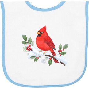 inktastic Cardinal Christmas Cute Winter Baby Terry Cloth Bib in Kuwait