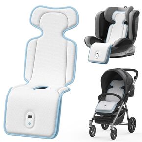 AMACOOL Baby Stroller Cooling Pad, 3D Breathable Carseat Cooling Pad with 2 Built-in Blower, Max 10H Ventilation 3 Speeds 10000mAh Rechargeable Cooling Mat Liner for Toddler Baby Summer Essentials in Saudi Arabia