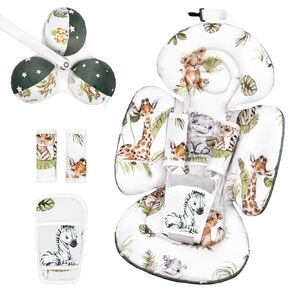Infant Insert Compatible with 4moms Mamaroo Swing and Infant Carseat, Including 3 Replacement Toys, Reversible Newborn Insert for Baby Swing, Stroller, Bouncer, Soft Fabric - Animals in Kuwait