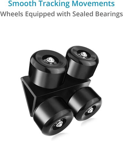 PROAIM Heavy Duty 16 Wheels Set for Camera Dolly Track. Pin Diameter - 12mm, Pin Length - 104mm. for Straight Curved & Track Rails. Solid Construction with 500kg/1100lb Payload in Saudi Arabia