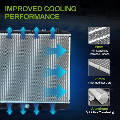 AUTOSAVER88 Radiator Compatible with 2010-2012 Ford Fusion 2010-2011 Mercury Milan 2.5L 3.0L V6 L4 in Kuwait