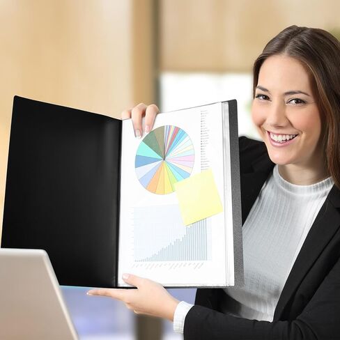 Marspark 4 Pcs Binder with Plastic Sleeves Large 8.5" x 11" Display Presentation Book 40 Pocket 80 Pages Art Portfolio Folder Clear Sheet Protector for Photo Document (Black,Green,Red,Blue) in Kuwait