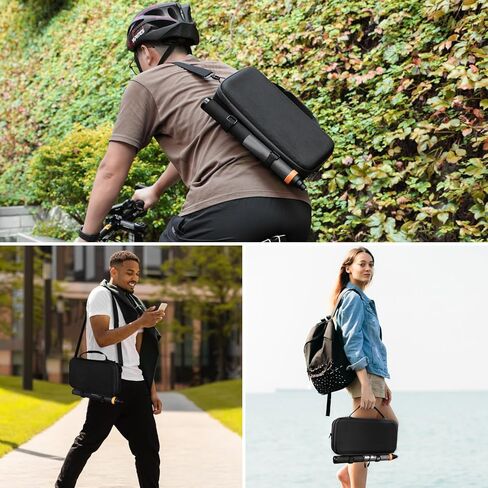 Carrying Case for DJI Osmo 360 Accessories, Portable Nylon Osmo360 Action Camera Travel Bag with Shoulder Strap Fit 2.5M 8.2ft Selfie Stick (Black) in Saudi Arabia
