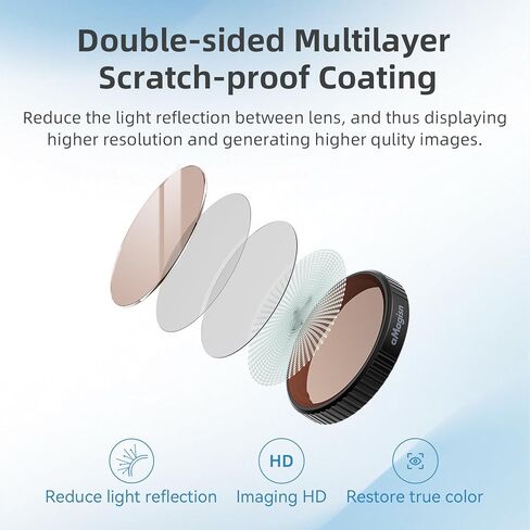 مرشح مقاوم للماء لمرشح DJI Osmo Action5Pro/4/3 مرشح زجاجي بصري ND8/16/32 الكثافة المحايدة ومرشحات استقطاب CPL لـ ACTION5PRO/4/3 in Kuwait