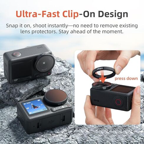 مرشح مقاوم للماء لمرشح DJI Osmo Action5Pro/4/3 مرشح زجاجي بصري ND8/16/32 الكثافة المحايدة ومرشحات استقطاب CPL لـ ACTION5PRO/4/3 in Kuwait