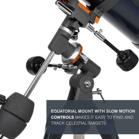 Celestron – AstroMaster 114EQ Newtonian Telescope – Manual Reflector for Beginners – Aluminized Mirror – Adjustable-Height Tripod – Includes Accessories Plus Astronomy Software Package in Saudi Arabia
