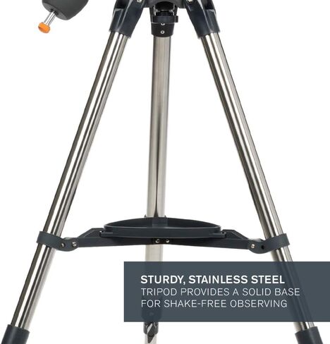 Celestron – AstroMaster 114EQ Newtonian Telescope – Manual Reflector for Beginners – Aluminized Mirror – Adjustable-Height Tripod – Includes Accessories Plus Astronomy Software Package in Saudi Arabia