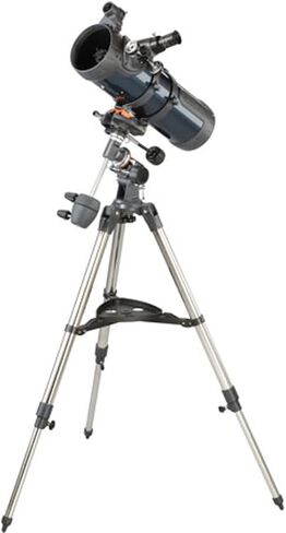 Celestron – AstroMaster 114EQ Newtonian Telescope – Manual Reflector for Beginners – Aluminized Mirror – Adjustable-Height Tripod – Includes Accessories Plus Astronomy Software Package in Saudi Arabia