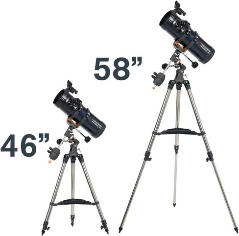 Celestron – AstroMaster 114EQ Newtonian Telescope – Manual Reflector for Beginners – Aluminized Mirror – Adjustable-Height Tripod – Includes Accessories Plus Astronomy Software Package in Saudi Arabia