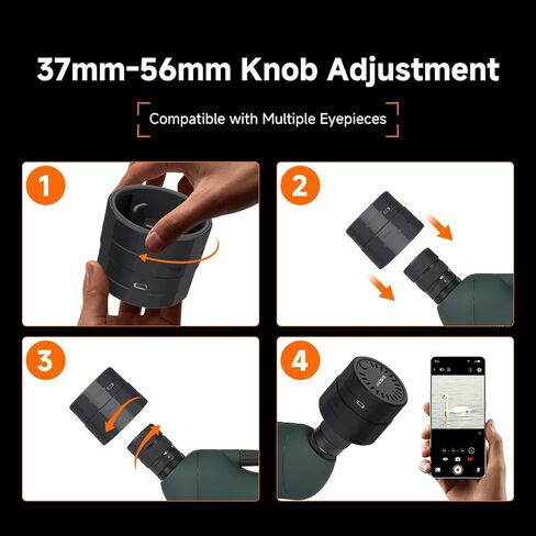 SVBONY SC002 Wireless Electronic Eyepiece, Digiscoping WiFi Electronic Eyepiece Camera with 1080P HD, Digital Zoom, Spotting Scope Camera for 37mm-56mm Scopes for Target Shooting, Bird Watching (32GB) in Saudi Arabia