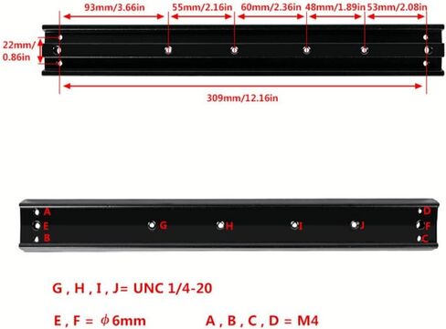 Dovetail Rail 335mm (13.1") Bar Kit for Vixen-Style Dovetail Plate to Couple Telescope Tubes to Mount in Kuwait