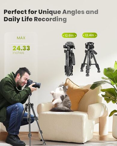 74 "-camera-tripod ، محترف ثلاثي الأبعاد/الساق الكاميرا بدون مرآة/DSLR/الهاتف الخلوي/كاميرا الفيديو/GoPro ، مع حامل الهاتف وحقيبة السفر (Gunmetal Gray) الوزن 2.8 رطل 8.8 رطل 8.8 رطل in Kuwait