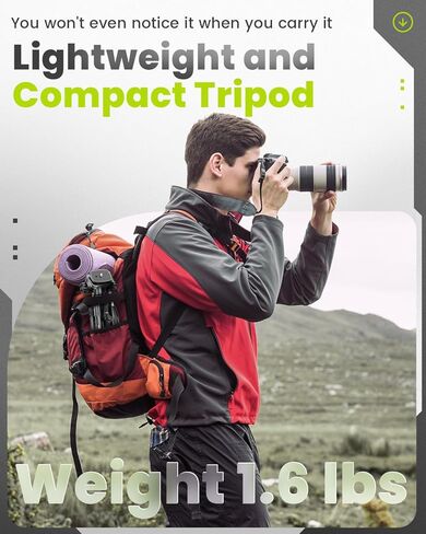 74 "-camera-tripod ، محترف ثلاثي الأبعاد/الساق الكاميرا بدون مرآة/DSLR/الهاتف الخلوي/كاميرا الفيديو/GoPro ، مع حامل الهاتف وحقيبة السفر (Gunmetal Gray) الوزن 2.8 رطل 8.8 رطل 8.8 رطل in Kuwait