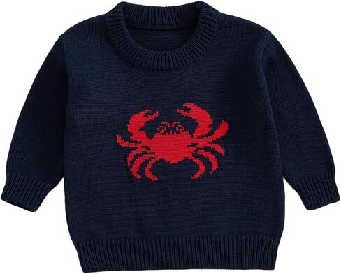 Baby Girl Boy Knit Sweater Chunky Knitted Crew Neck Pullover Sweatshirt Knitwear Toddler Fall Winter Clothes in Saudi Arabia