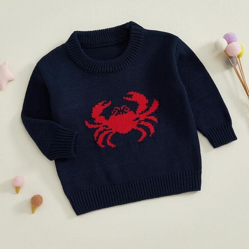 Baby Girl Boy Knit Sweater Chunky Knitted Crew Neck Pullover Sweatshirt Knitwear Toddler Fall Winter Clothes in Saudi Arabia