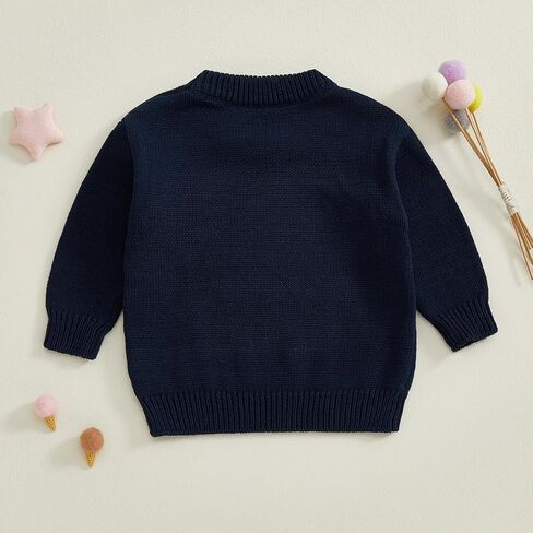 Baby Girl Boy Knit Sweater Chunky Knitted Crew Neck Pullover Sweatshirt Knitwear Toddler Fall Winter Clothes in Saudi Arabia