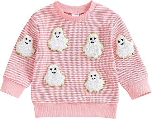Madjtlqy Toddler Baby Boy Girl Halloween Outfit Pumpkin Sweatshirts Long Sleeve Crewneck Pullover Kids Fall Winter Clothes in Saudi Arabia