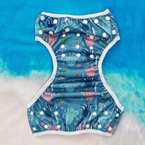 Happyflute Swim Diapers-طفل الأطفال المسبح القابل للالتفاف للسباحة والسباحة للأطفال حديثي الولادة ، الأطفال الصغار (0-3 سنوات ، 10-40 رطل)-حفاضات سباحة للأطفال لوقت الشاطئ والسباحة (المحيط الأزرق) in Kuwait