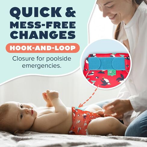 TotsBots Reusable Swim Diapers - Baby & Toddler Swimming Diapers, Adjustable Water-Friendly Swim Diaper - 2 Pack Bundle - (Size 2) in Kuwait