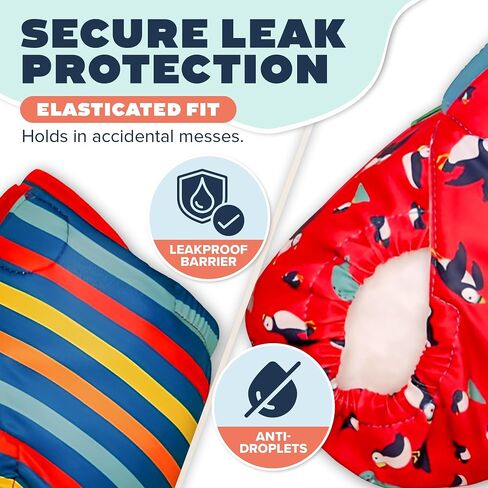 TotsBots Reusable Swim Diapers - Baby & Toddler Swimming Diapers, Adjustable Water-Friendly Swim Diaper - 2 Pack Bundle - (Size 2) in Kuwait