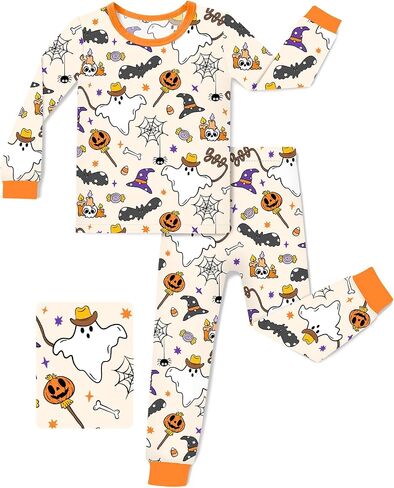 babee Reshinee Bamboo Viscose Toddler Pajamas Boys Girls Baby 12M-8Y Pjs Sets Kids 2pcs Long-Sleeve Snug fit Sleepwear in Kuwait