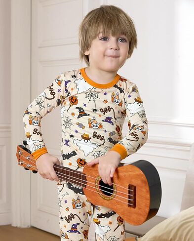 babee Reshinee Bamboo Viscose Toddler Pajamas Boys Girls Baby 12M-8Y Pjs Sets Kids 2pcs Long-Sleeve Snug fit Sleepwear in Kuwait