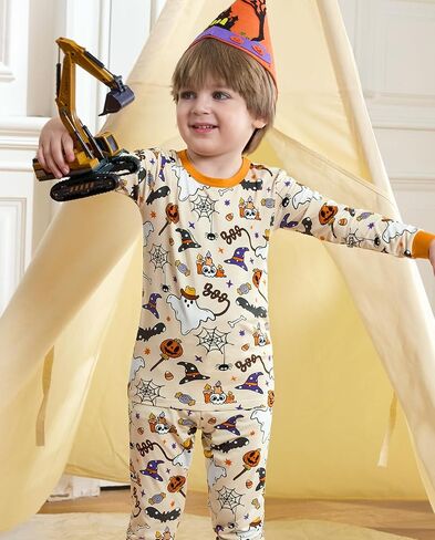 babee Reshinee Bamboo Viscose Toddler Pajamas Boys Girls Baby 12M-8Y Pjs Sets Kids 2pcs Long-Sleeve Snug fit Sleepwear in Kuwait