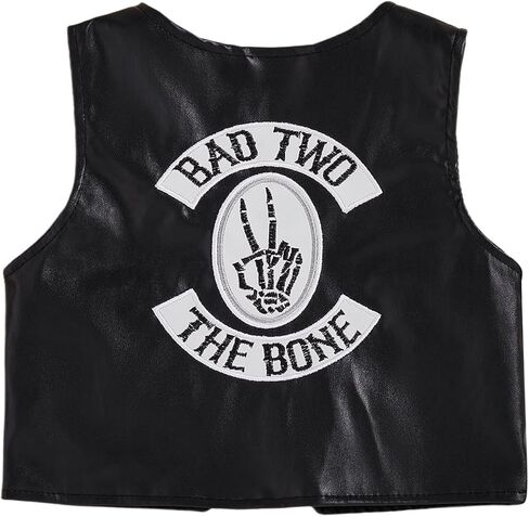 Bagilaanoe Toddler Baby Boy Girl 2nd Birthday Outfit Bad Two The Bone Letter Printed Vest Sleeveless Tops Jacket Waistcoat in Saudi Arabia