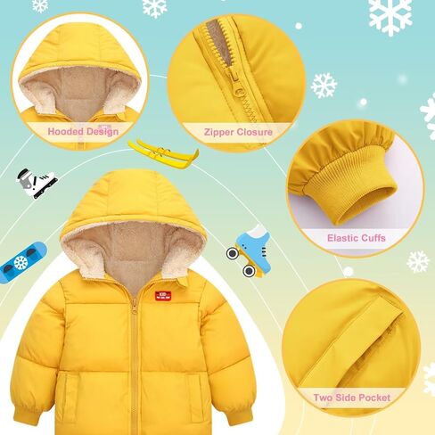 Baby Winter Coats Toddler Hooded Jackets Cotton Warm Lined Puffer Outerwear Baby Boys Girls Windproof Thick Clothes in Saudi Arabia