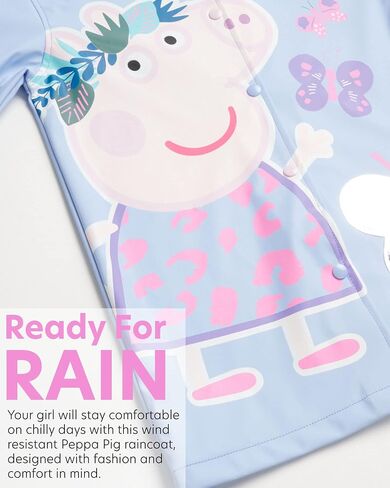Hasbro Girls' Peppa Pig Jacket - Windbreaker Shell Raincoat (Toddler/Girl), Size 4-5, Peppa Pig in Saudi Arabia