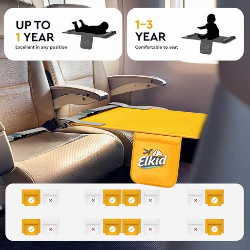 Toddler Airplane Bed, Kids Airplane Seat Extender Travel Bed, Kids Travel Essentials in Saudi Arabia