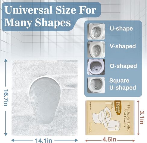 Toilet Seat Cover - Portable Toilet Seat Paper Covers Disposable Flushable for Bathroom Travel Camping Hotel Essentials,Sticker free,16.7x14.1 Inches,10 Pack of 100(Half-Fold) in Saudi Arabia