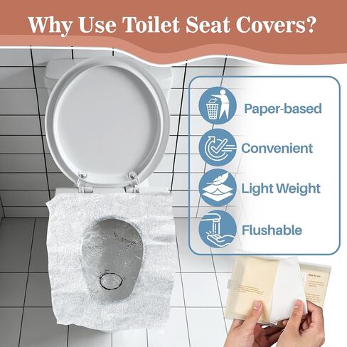 Toilet Seat Cover - Portable Toilet Seat Paper Covers Disposable Flushable for Bathroom Travel Camping Hotel Essentials,Sticker free,16.7x14.1 Inches,10 Pack of 100(Half-Fold) in Saudi Arabia