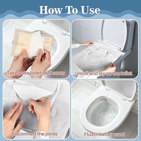 Toilet Seat Cover - Portable Toilet Seat Paper Covers Disposable Flushable for Bathroom Travel Camping Hotel Essentials,Sticker free,16.7x14.1 Inches,10 Pack of 100(Half-Fold) in Saudi Arabia