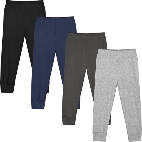 Resinta 4 Packs Toddler and Boys 100 ٪ Cotton Pants Kids Sport Pull On Gogger Pants 2T-6Year in Saudi Arabia