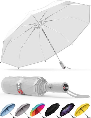 REPEL Windproof Travel Umbrella - Compact & Withstands Winds up to 85MPH , Strongest Premium Auto Folding Umbrella for Rain and Sun - Durable, Light & Portable for Women & Men , Fits Backpack & Cars in Kuwait