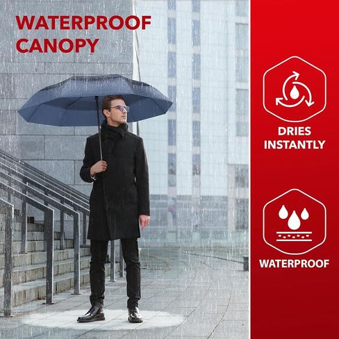 REPEL Windproof Travel Umbrella - Compact & Withstands Winds up to 85MPH , Strongest Premium Auto Folding Umbrella for Rain and Sun - Durable, Light & Portable for Women & Men , Fits Backpack & Cars in Kuwait