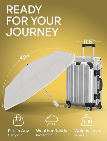 REPEL Windproof Travel Umbrella - Compact & Withstands Winds up to 85MPH , Strongest Premium Auto Folding Umbrella for Rain and Sun - Durable, Light & Portable for Women & Men , Fits Backpack & Cars in Kuwait