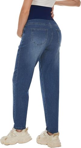 AVOG Maternity Boyfriend Jeans High Waisted Stretchy Denim Pregnancy Pants with 4 Pockets in Kuwait