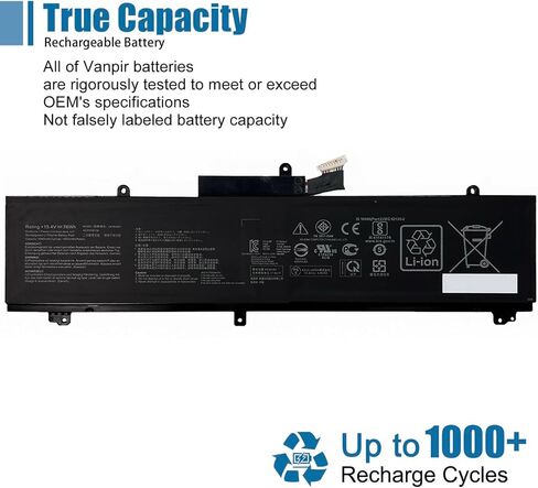 بطارية الكمبيوتر المحمول VANPIR C41N1837 15.4V 76Wh 4940mAh بديلة لـ Asus ROG Zephyrus GA502DU GA502GU GU502DU GU502GU GU502GV GU532GU GU532GV GX502GV GX502GW GX532GV GX532GW Series 0B200-0338 0100 in Kuwait