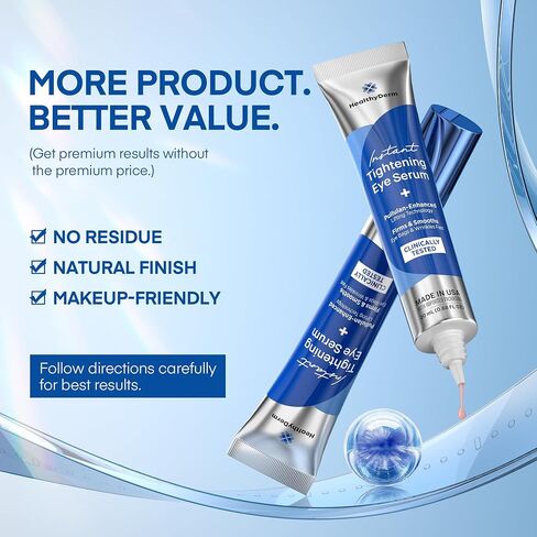 Eye Cream Anti Aging, Eye Cream for Dark Circles And Puffiness, Dark Circles Under Eye Treatment for Women, Under Eye Bags, Under Eye Cream, Eye Serum, Instant Eye Lift In 2 Mins, Made in USA in Saudi Arabia