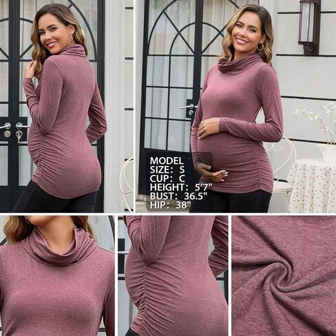 Ginkana الأمومة الأكمام الطويلة قمصان Cowl العنق الحمل قمم السحب قمم الأساس لوزنشات Tee Typshirts الأساسية in Kuwait