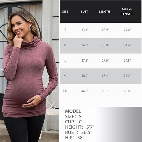 Ginkana الأمومة الأكمام الطويلة قمصان Cowl العنق الحمل قمم السحب قمم الأساس لوزنشات Tee Typshirts الأساسية in Kuwait
