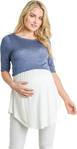 HELLO MIZ Women's Maternity Nursing Tunic Top with Empire Waist in Kuwait