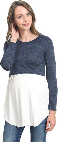 HELLO MIZ Women's Maternity Nursing Tunic Top with Empire Waist in Kuwait